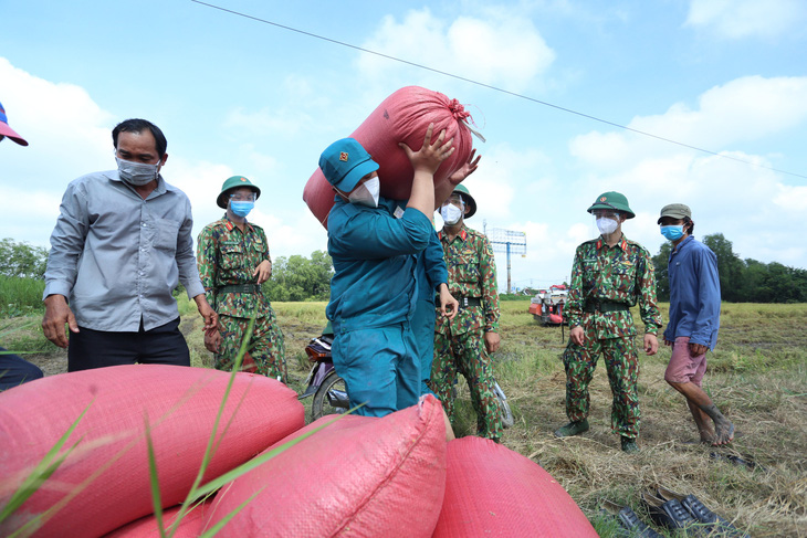 Bộ đội vác lúa, hội nông dân đi mua phân bón giúp dân TP.HCM - Ảnh 2.