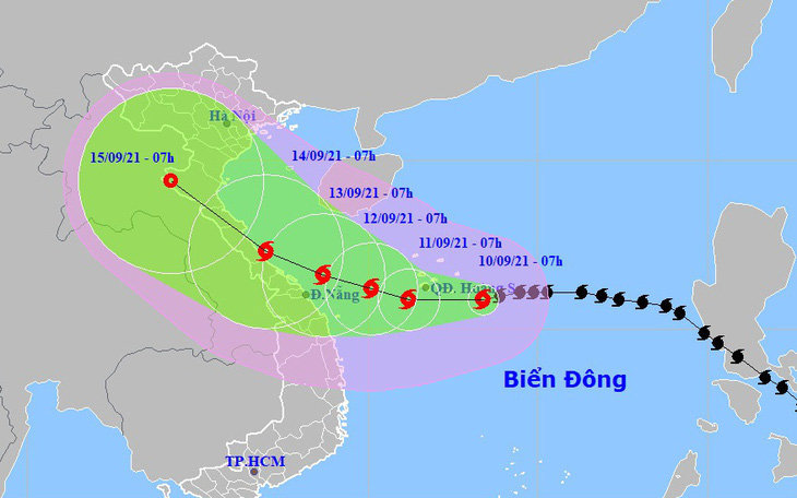 Bão số 5 còn tăng cấp, hướng vào vùng biển từ Quảng Trị đến Quảng Ngãi