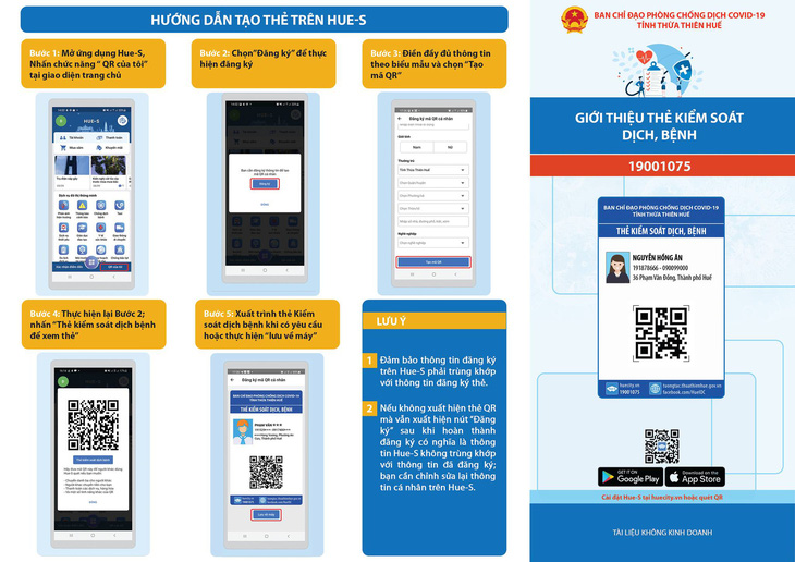 Huế cấp cho mỗi người dân một Thẻ kiểm soát dịch bệnh qua mã QR code - Ảnh 1.