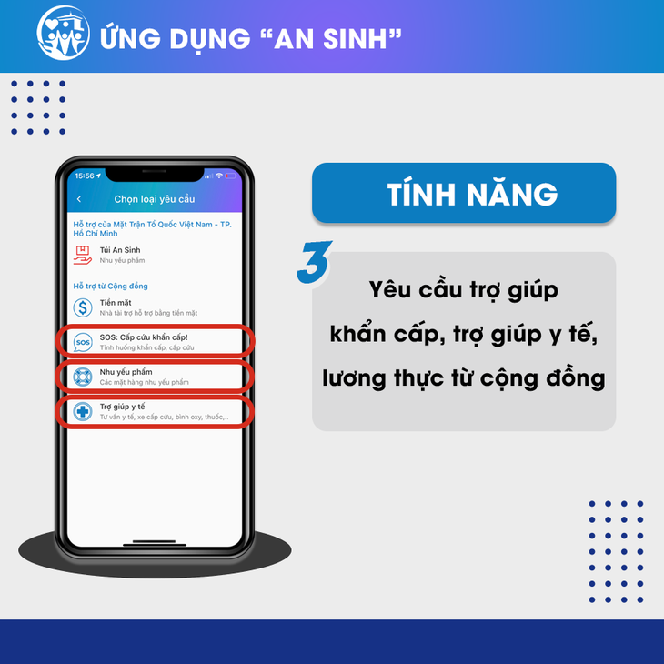 TP.HCM: Ra mắt ứng dụng An sinh tiếp nhận yêu cầu hỗ trợ xe cấp cứu, thuốc men, nhu yếu phẩm... - Ảnh 5.