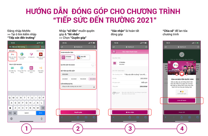 Bạn đọc tiếp sức cho học sinh, tân sinh viên nghèo ngay trên ví MoMo - Ảnh 3.