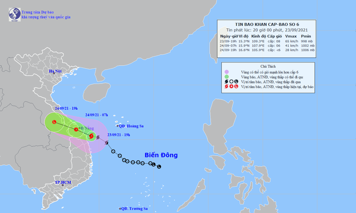 Bão số 6 trên vùng biển từ Quảng Trị đến Quảng Ngãi, nhiều nơi ở miền Trung mưa lớn - Ảnh 1.
