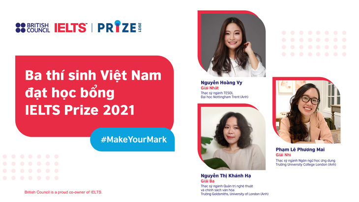 3 cô gái Việt Nam nhận học bổng IELTS Prize 2021 - Ảnh 1.
