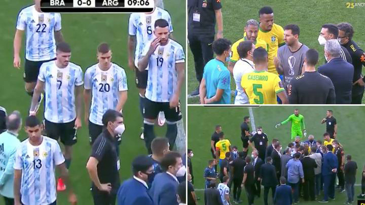 Đá 7 phút, Messi và cầu thủ Argentina ngừng thi đấu để phản đối cảnh sát Brazil - Ảnh 1.