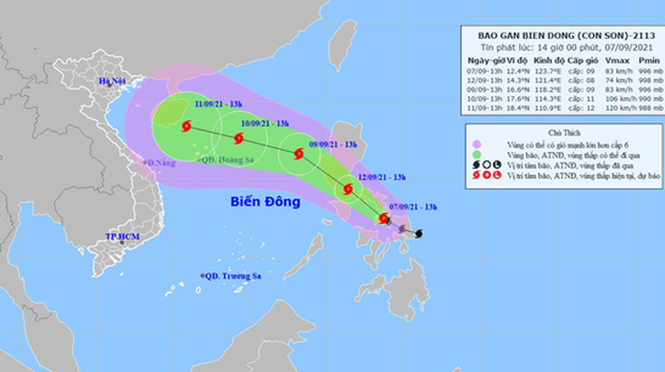 Bão Conson tăng lên cấp 9-10 khi vào Biển Đông - Ảnh 1.