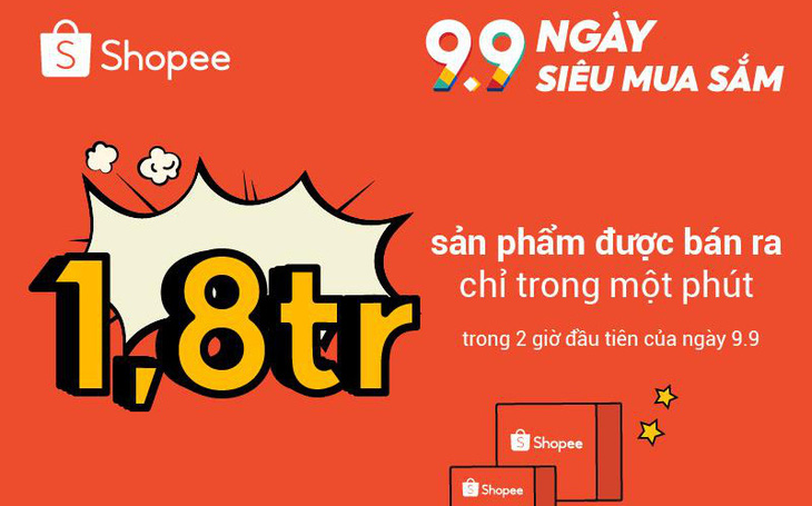 1,8 triệu sản phẩm đã được bán ra chỉ trong vòng một phút trên Shopee