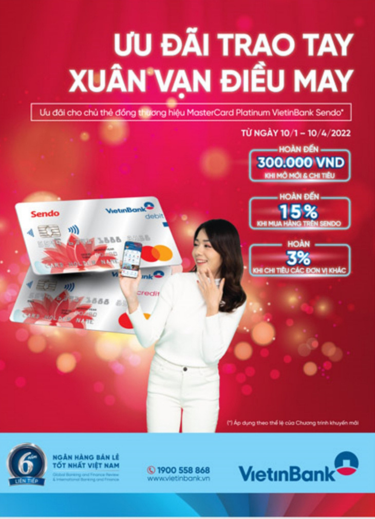 Mang xuân may mắn đến chủ thẻ VietinBank Sendo - Ảnh 1.