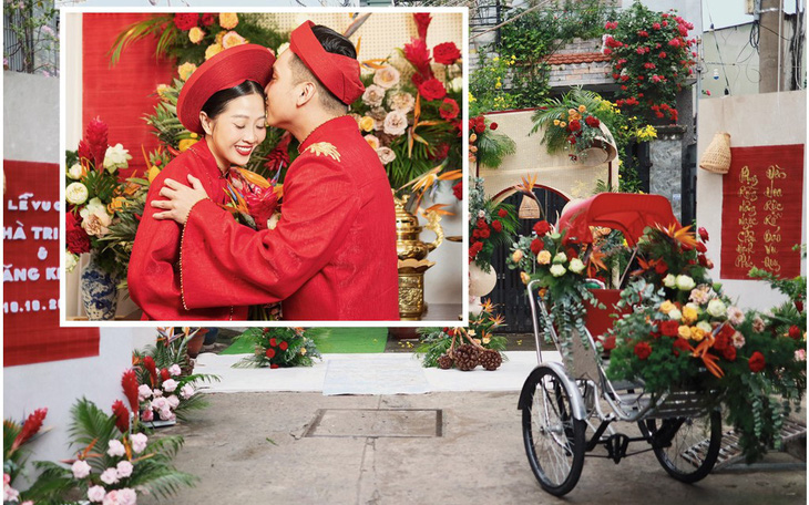 Không gian lễ vu quy đậm phong cách xưa của cô dâu Liêu Hà Trinh