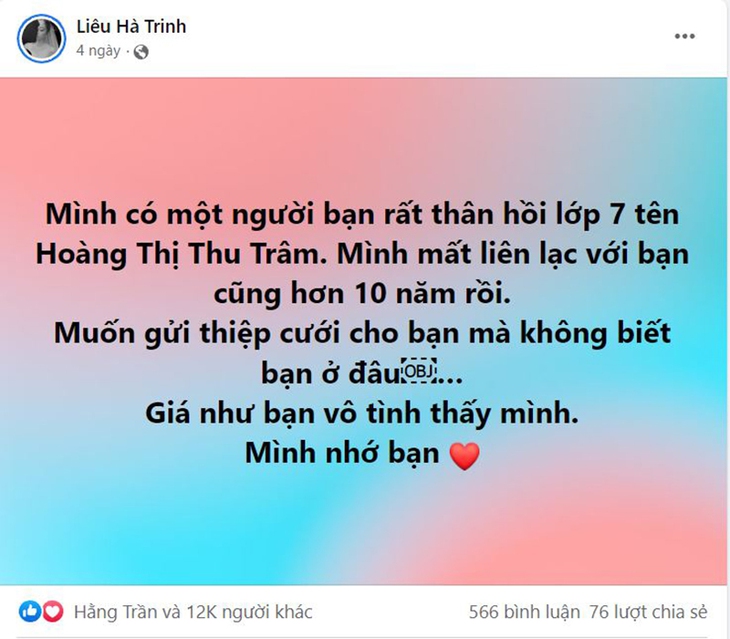 Ơn giời, Liêu Hà Trinh đã tìm được bạn thân thất lạc 10 năm để mời cưới - Ảnh 2.