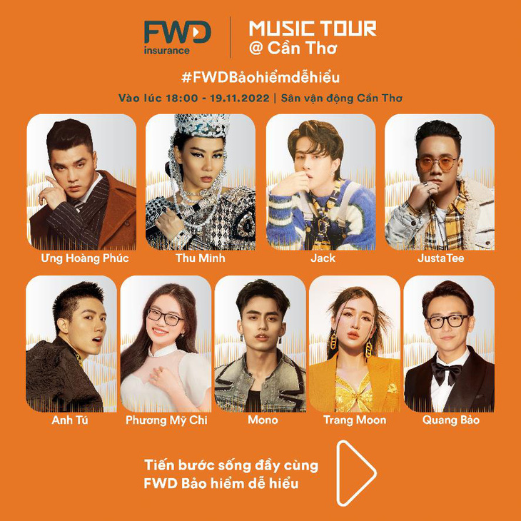 Sự kiện âm nhạc FWD Music Tour đang được đón chờ tại Cần Thơ - Ảnh 1.