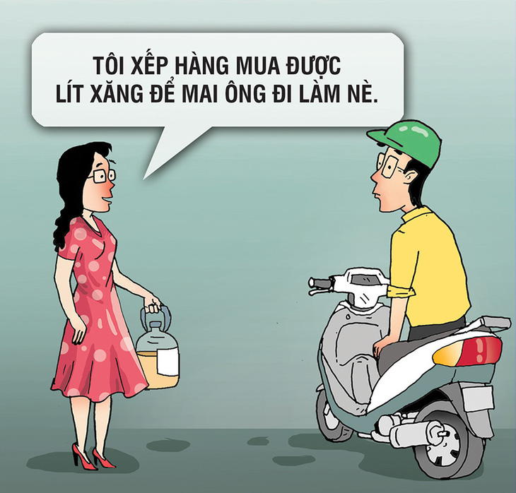 Vợ mua xăng cho chồng đi làm - Ảnh 1.