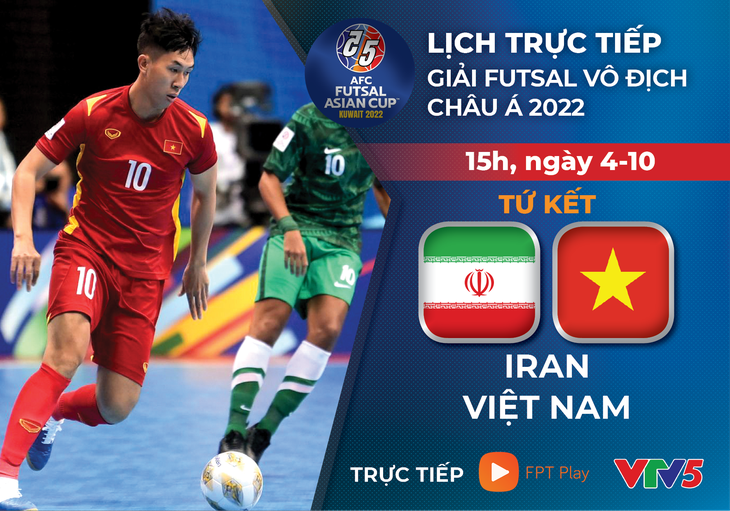 Lịch trực tiếp futsal Việt Nam - Iran: Chờ kỳ tích - Ảnh 1.