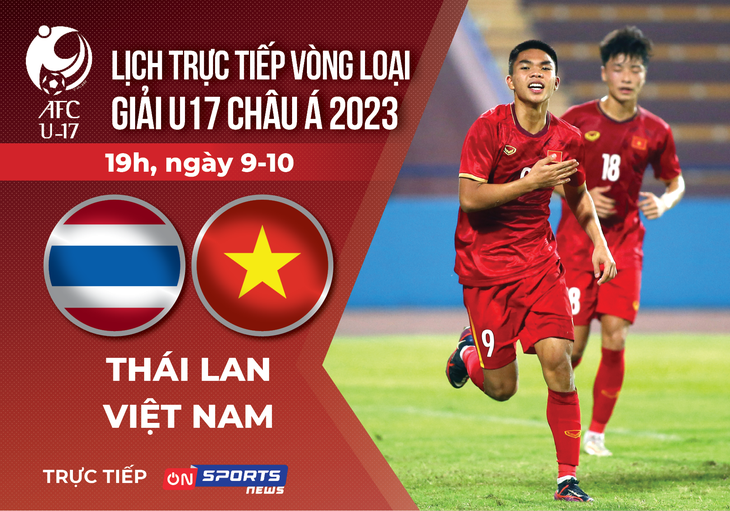 Lịch trực tiếp U17 Việt Nam - Thái Lan ở vòng loại Giải U17 châu Á 2023 - Ảnh 1.