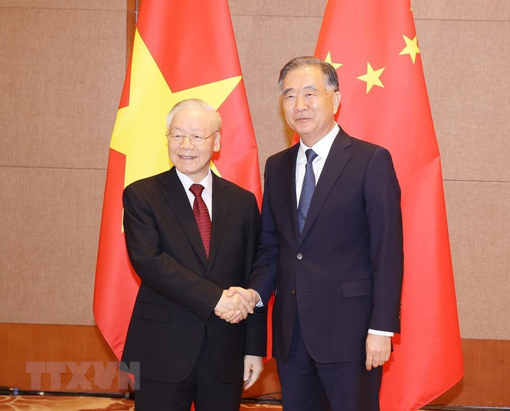 Tổng bí thư Nguyễn Phú Trọng hội kiến Chủ tịch Chính hiệp Trung Quốc Uông Dương - Ảnh 1.