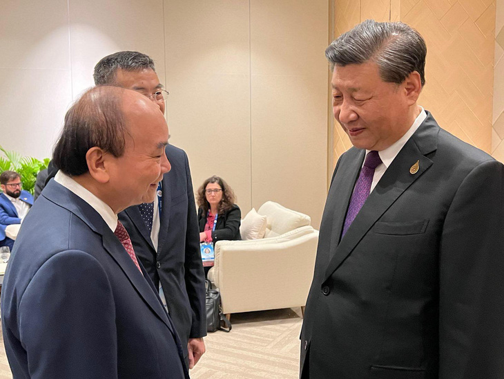 Chủ tịch nước Nguyễn Xuân Phúc gặp Chủ tịch Trung Quốc Tập Cận Bình - Ảnh 1.