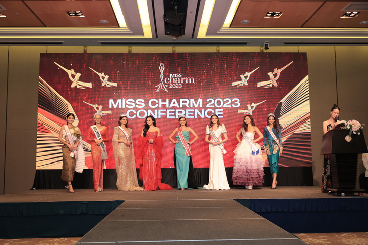 Dàn hoa hậu quốc tế đi vài đường tại họp báo khởi động Miss Charm 2023 - Ảnh 3.
