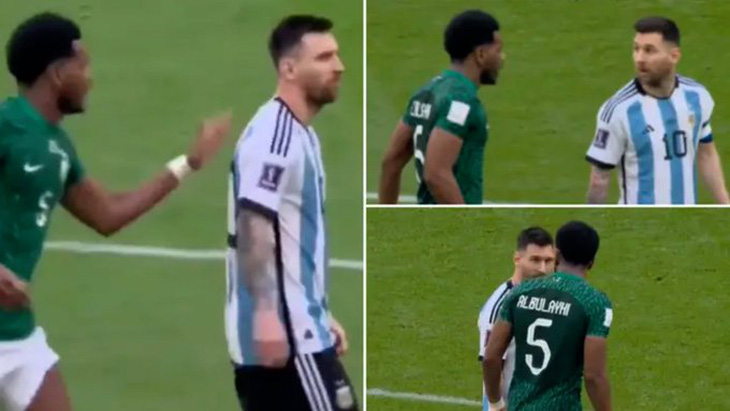 Hậu vệ Saudi Arabia vỗ vào lưng Messi và buông lời giễu cợt - Ảnh 1.