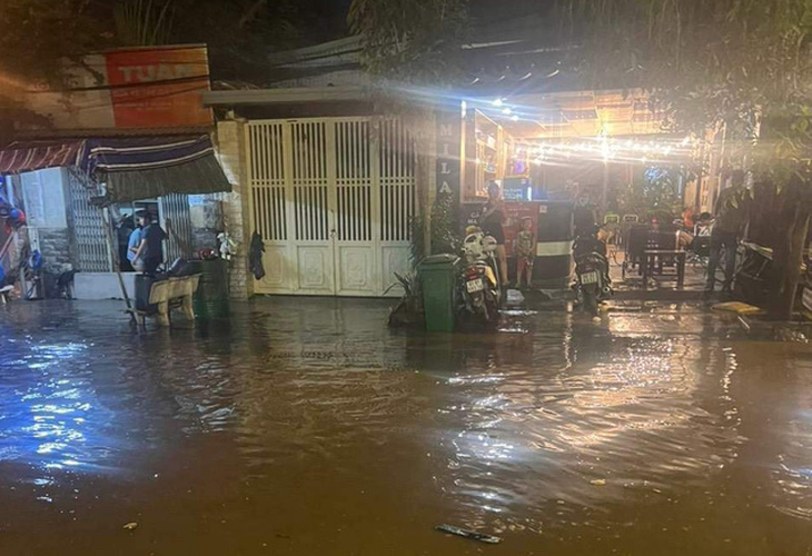 Nước ngập lênh láng tại phường Linh Đông, TP Thủ Đức - Ảnh 4.