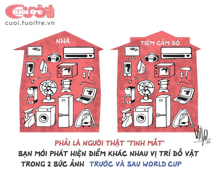 Tìm điểm khác biệt giữa 2 bức tranh World Cup trong 30 giây - Ảnh 1.
