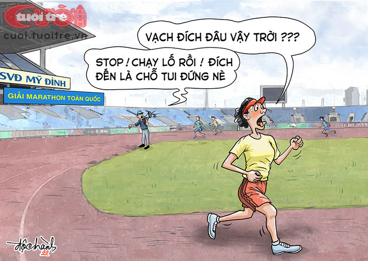 Hài hước ở Mỹ Đình: Thi marathon mà không tìm thấy vạch đích ở đâu - Ảnh 1.