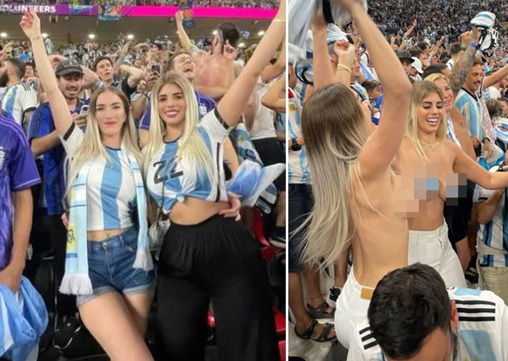 Nữ CĐV khỏa thân trong buổi diễu hành của tuyển Argentina - Ảnh 2.