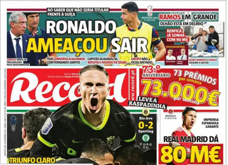 Bồ Đào Nha bác thông tin Ronaldo dọa rời bỏ World Cup 2022 - Ảnh 1.