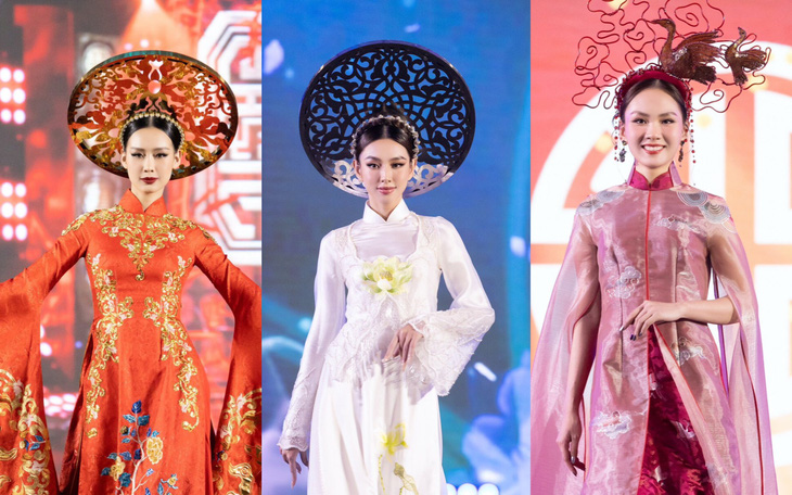 Hoa hậu Thùy Tiên, Bảo Ngọc, Mai Phương, Thiên Ân trình diễn áo dài tại Thái Lan