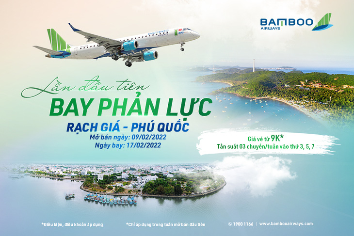 Bamboo Airways khai thác đường bay Rạch Giá - Phú Quốc từ 17-2 - Ảnh 1.