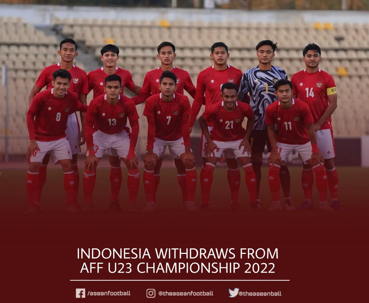 Đương kim vô địch Indonesia rút khỏi giải U23 Đông Nam Á 2022 - Ảnh 1.