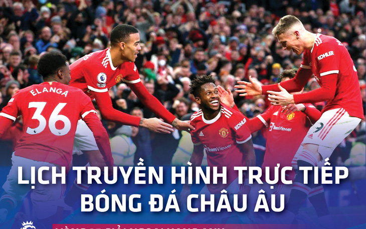 Lịch trực tiếp bóng đá châu Âu: Man United, Man City, Real Madrid ra sân