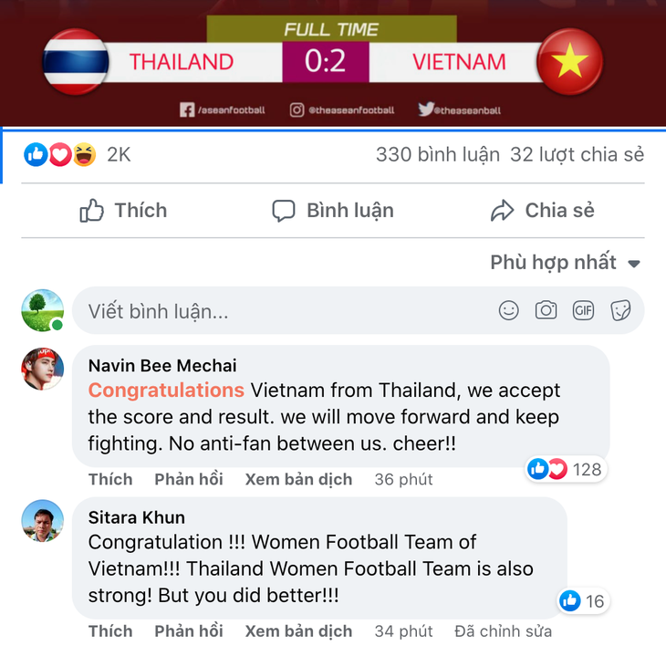 CĐV Thái Lan chấp nhận thất bại trước các cô gái Việt Nam - Ảnh 2.