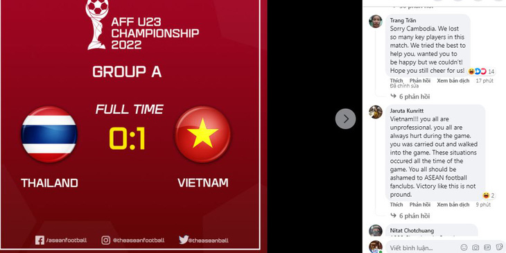 Cổ động viên Việt Nam xin lỗi Campuchia vì chỉ thắng Thái Lan có 1 trái - Ảnh 1.