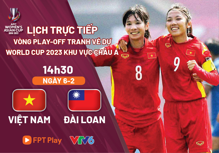 Lịch trực tiếp vòng play-off tranh vé dự World Cup 2023: Việt Nam - Đài Loan - Ảnh 1.
