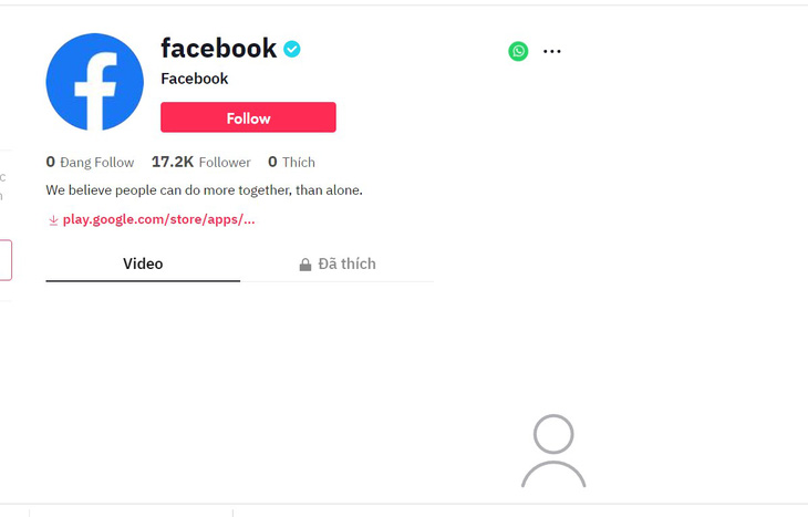 Facebook giờ cũng có tài khoản TikTok - Ảnh 1.