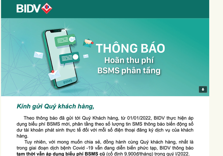 Ngân hàng đầu tiên hoãn tăng phí SMS Banking, Vietcombank liệu có thu theo mức cũ? - Ảnh 1.