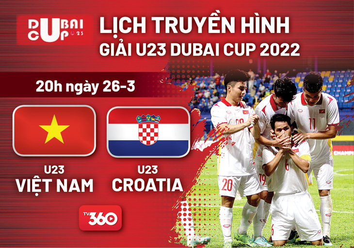 Lịch thẳng U23 VN - U23 Croatia bên trên Dubai Cup 2022 - Hình ảnh 1.