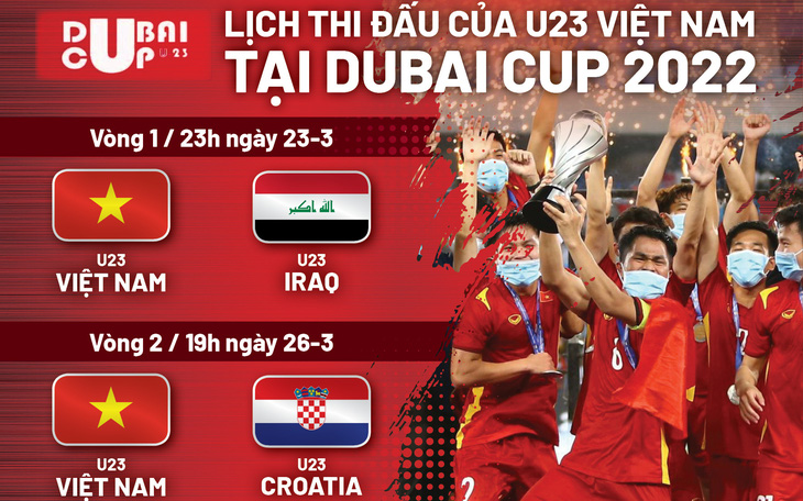 Lịch thi đấu của tuyển U23 Việt Nam tại Dubai Cup 2022