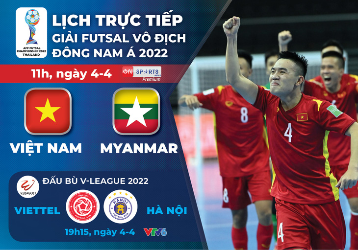 Lịch trực tiếp futsal Việt Nam - Myanmar; CLB Viettel - Hà Nội - Ảnh 1.
