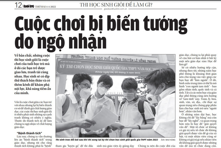 Hàng trăm lượt bạn đọc tham gia ý kiến tại Diễn đàn Thi học sinh giỏi để làm gì? - Ảnh 2.