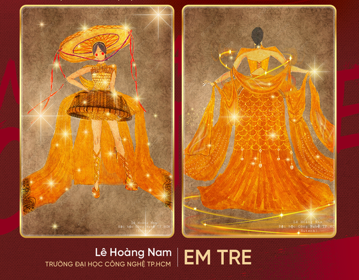 Bánh tráng, chiếu Cà Mau, ve chai... vô thiết kế trang phục dân tộc Hoa hậu hoàn vũ Việt Nam 2022 - Ảnh 12.