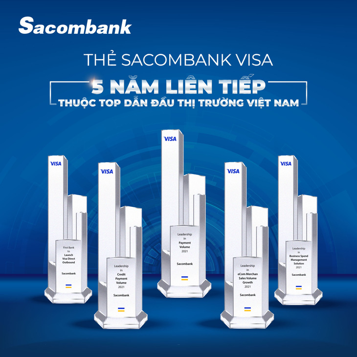 Thẻ Sacombank Visa 5 năm liên tiếp thuộc top dẫn đầu thị trường Việt Nam - Ảnh 1.
