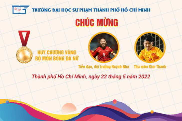 Đại học Sư phạm TP.HCM trao thưởng cho đội trưởng Huỳnh Như - Ảnh 2.