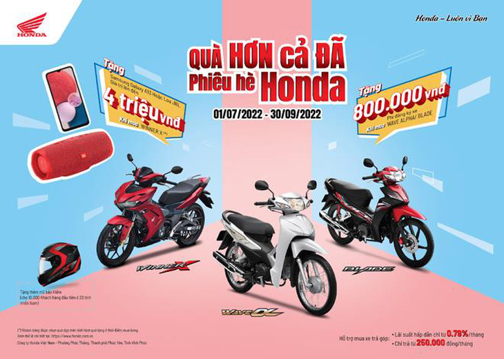 Honda tung loạt quà tặng lớn cho 3 dòng xe số và xe tay côn - Ảnh 1.