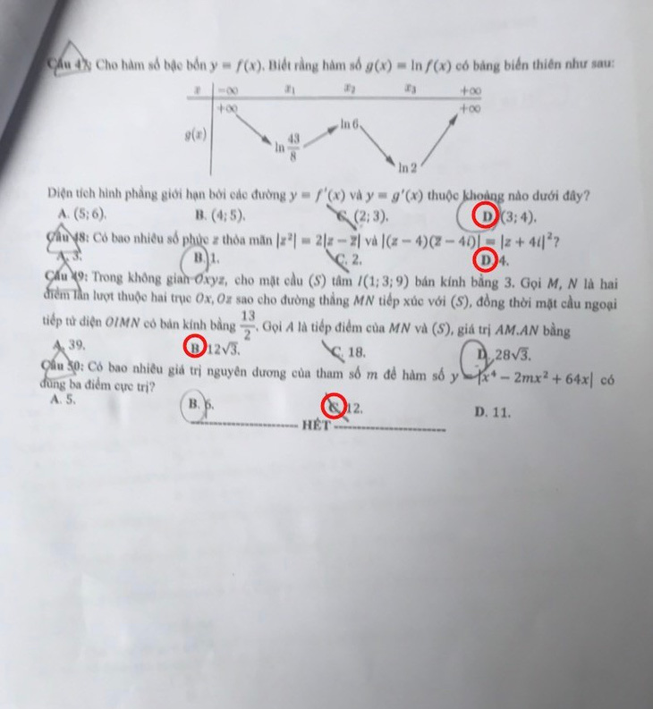 Gợi ý bài giải 24 mã đề môn toán thi tốt nghiệp THPT - Ảnh 5.