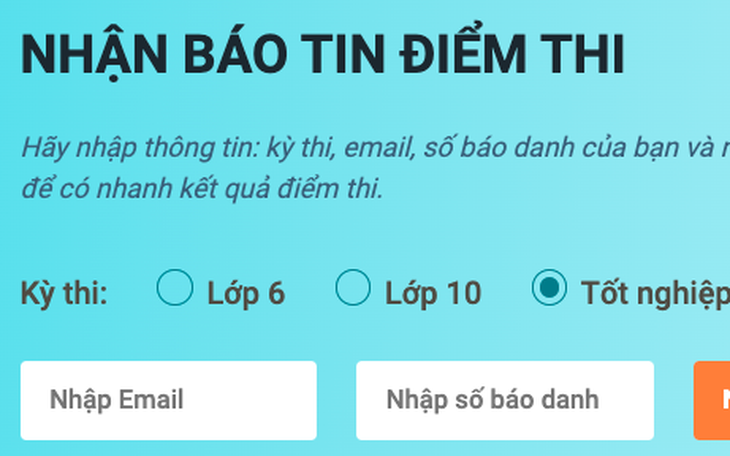 Mời thí sinh đăng ký nhận báo điểm thi tốt nghiệp THPT 2022