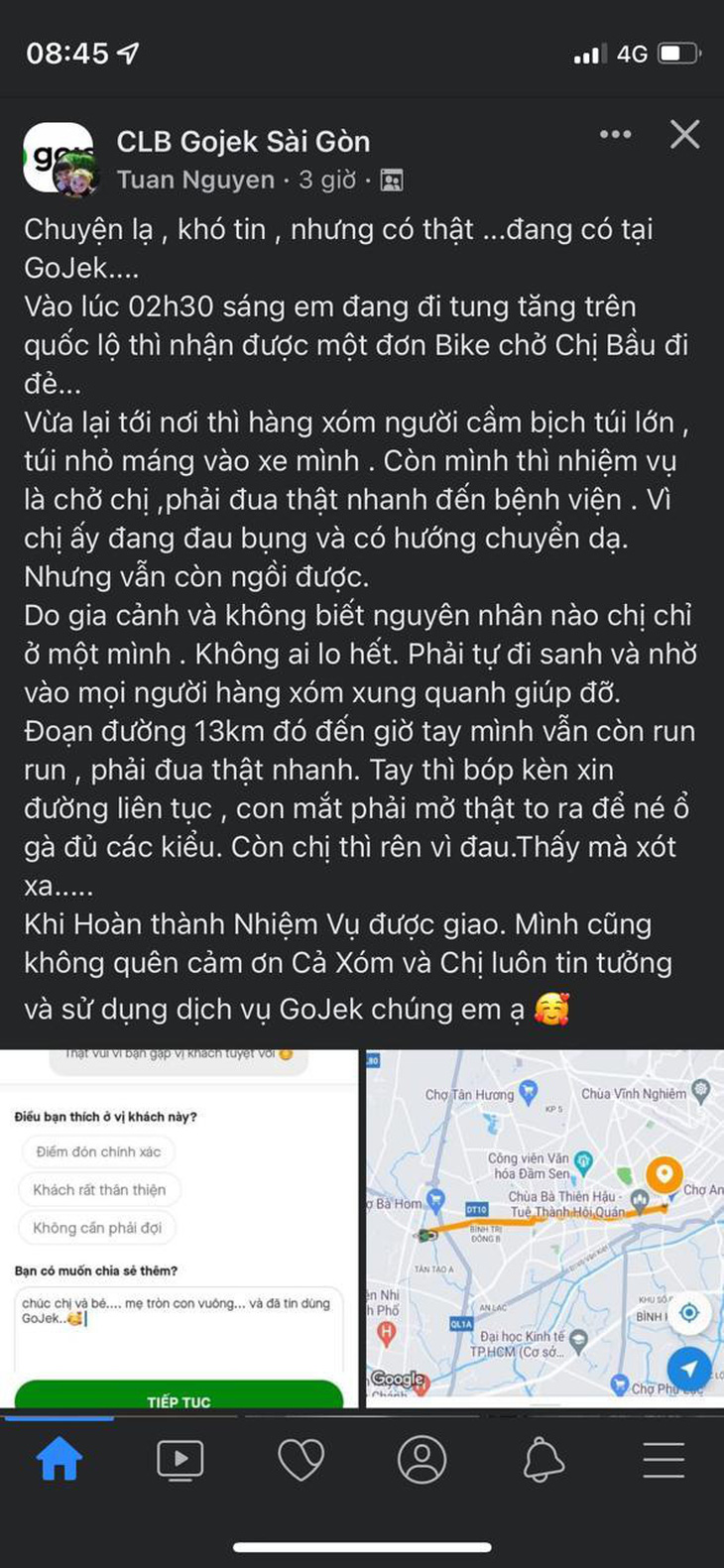 Chuyển dạ lúc rạng sáng, sản phụ được tài xế Gojek dùng xe máy chở đến bệnh viện - Ảnh 2.