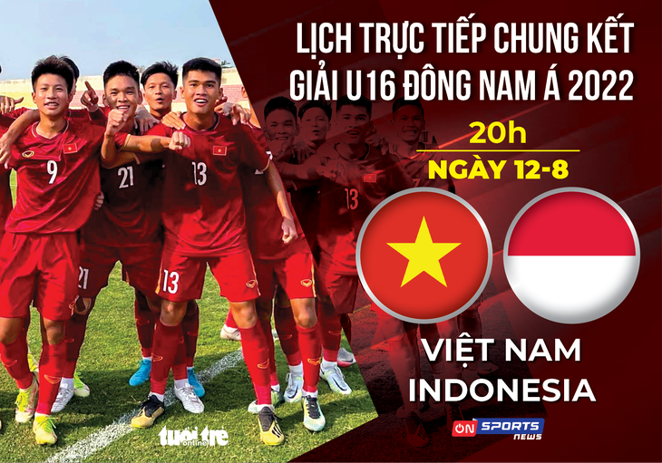 Lịch trực tiếp chung kết Giải U16 Đông Nam Á 2022: Việt Nam - Indonesia - Ảnh 1.