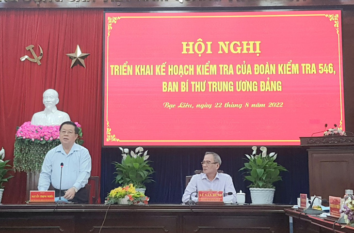 Trưởng Ban Tuyên giáo Trung ương Nguyễn Trọng Nghĩa triển khai công tác kiểm tra tại Bạc Liêu - Ảnh 1.