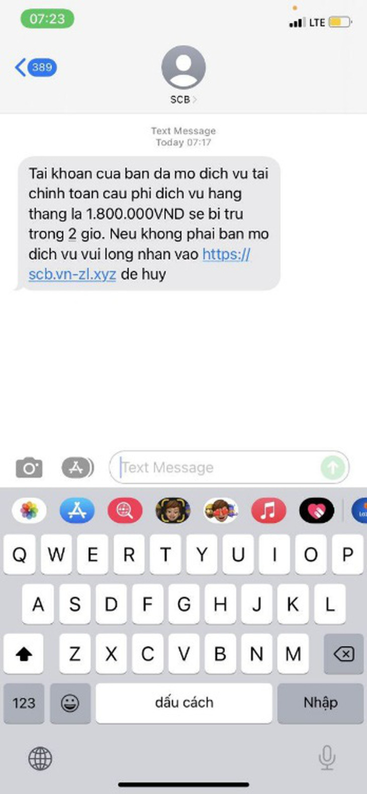 Ngân hàng Sài Gòn cảnh báo lừa đảo qua tin nhắn giả mạo - Ảnh 2.