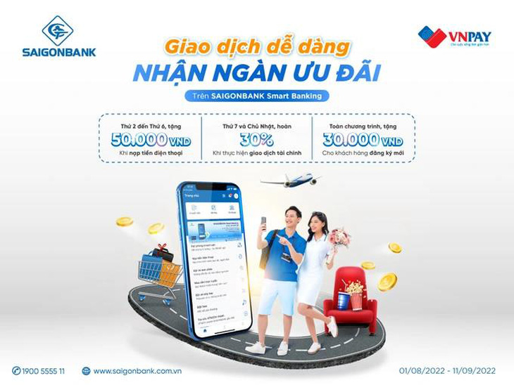 SAIGONBANK ưu đãi cho khách hàng kích hoạt Smart Banking - Ảnh 1.